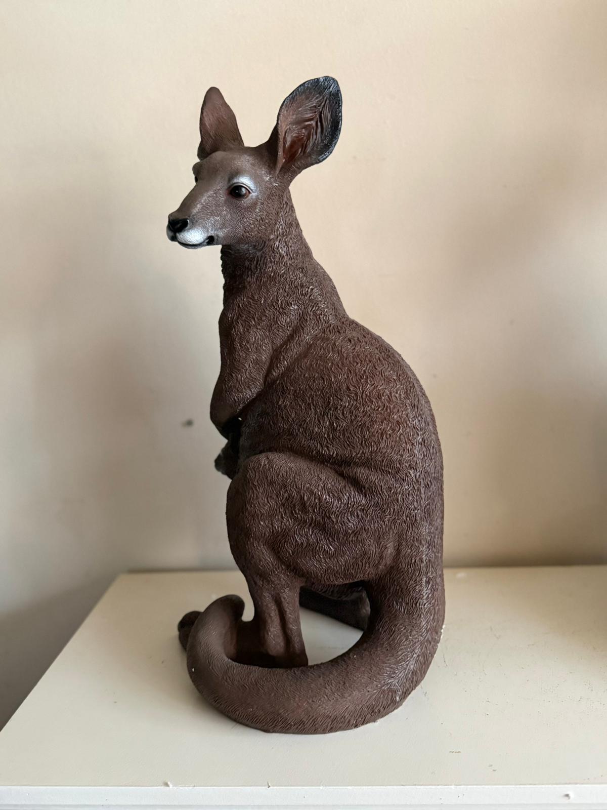 Kangoeroe - Wallaby - originele kleur - 60cm hoog - met baby