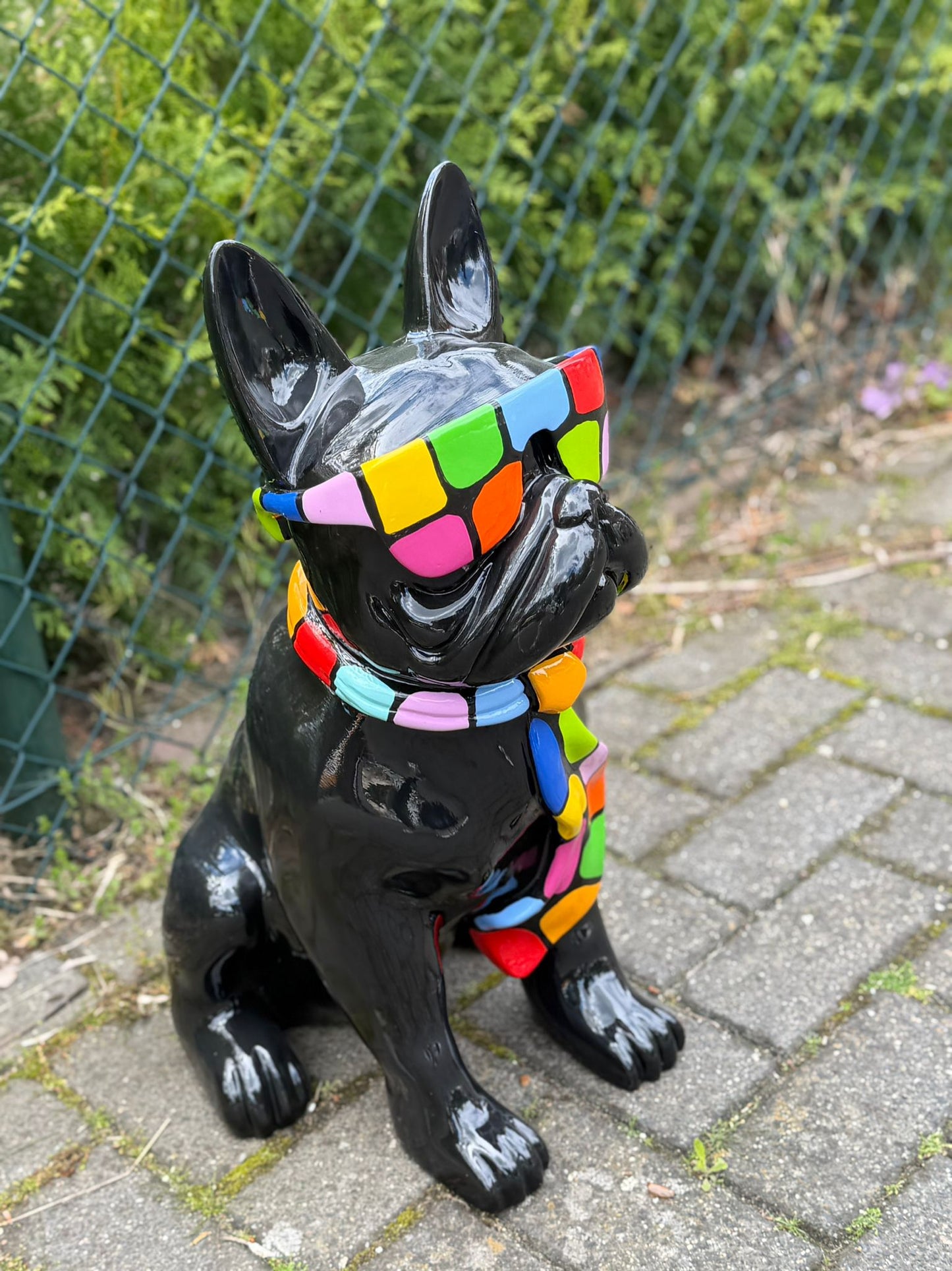 Franse Buldog met bril in limited edition (60cm hoog)