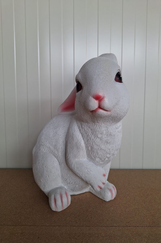 Konijn - konijnen - zittend - wit - 40cm hoog