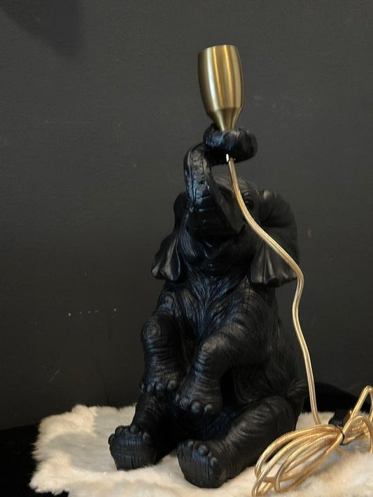Olifant - Olifant zittend met verlichting (zwart)