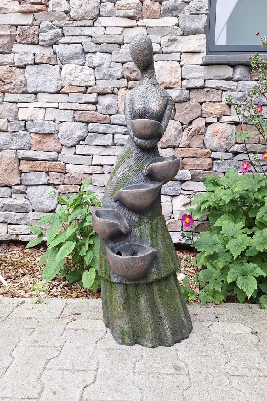Waterval - Fontein - Waterornament - 110cm hoog - modern dame - inclusief pomp en verlichting