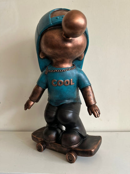 Goodyz - Fun serie - Bubble Boy - Bubble Gum Boy - Bubble Gum Skater - Blauw - 70cm hoog