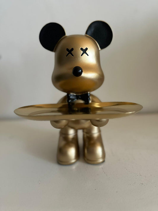 Beer - Moderne Beer - met Dienblad - Goudskleurig