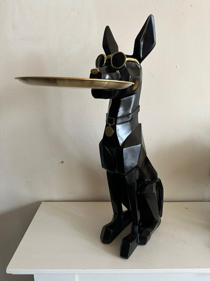 Hond - Moderne Hond - Dobermann - met Dienblad - Zittend - 75cm hoog