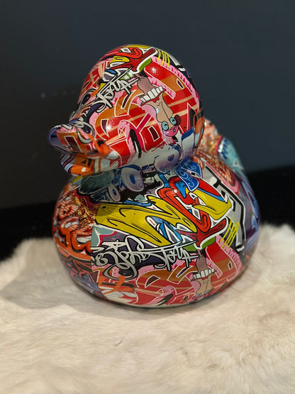 Streetart Eend - Bad eend - Duck - (25cm hoog)