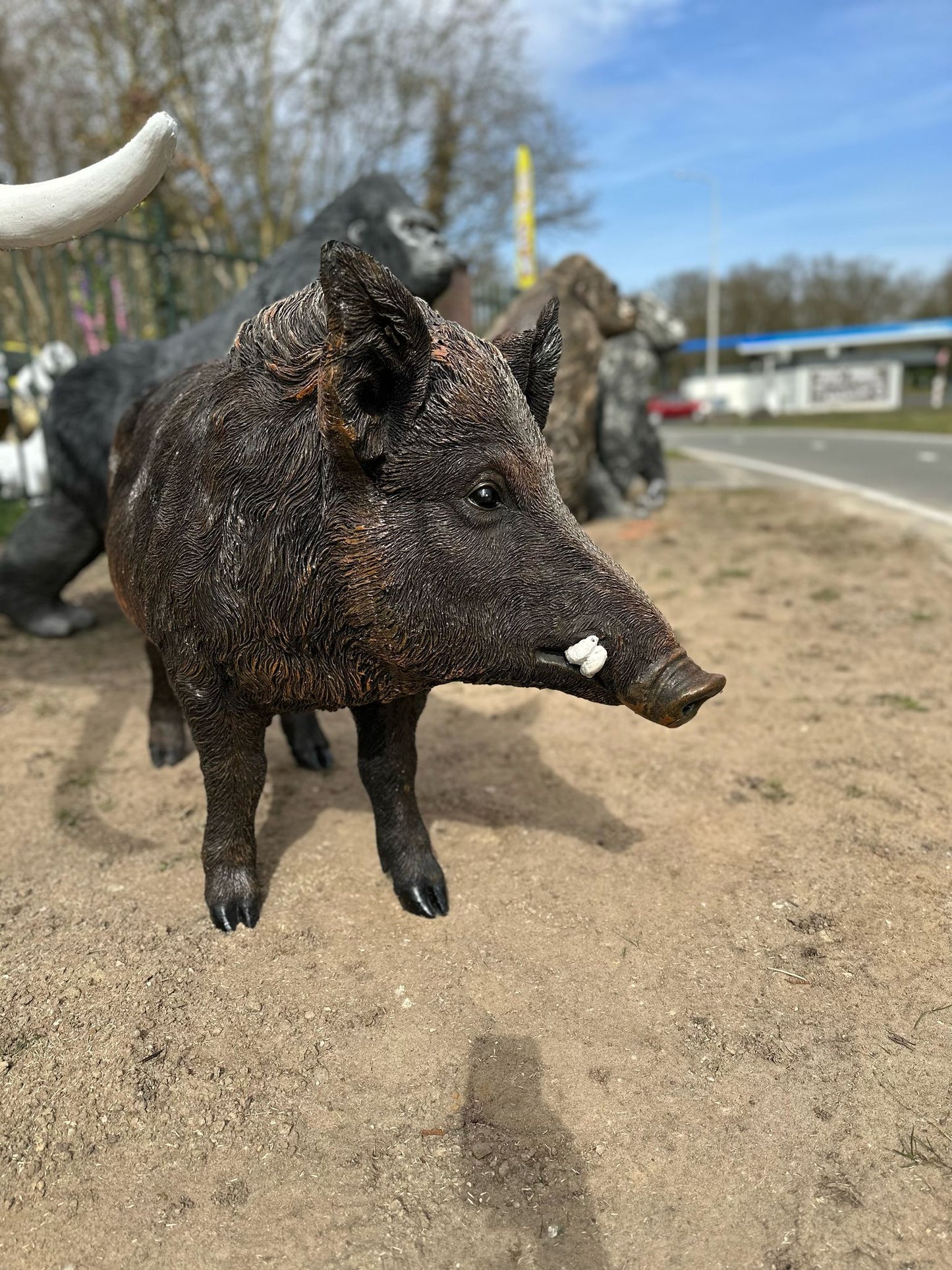 Zwijn - Everzwijn -Staande versie - XXXL - Bruin