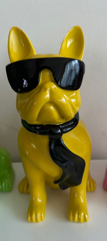 Franse Buldog met bril en stropdas (40cm)