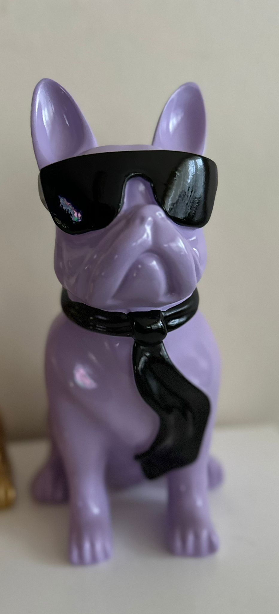 Franse Buldog met bril en stropdas (40cm)