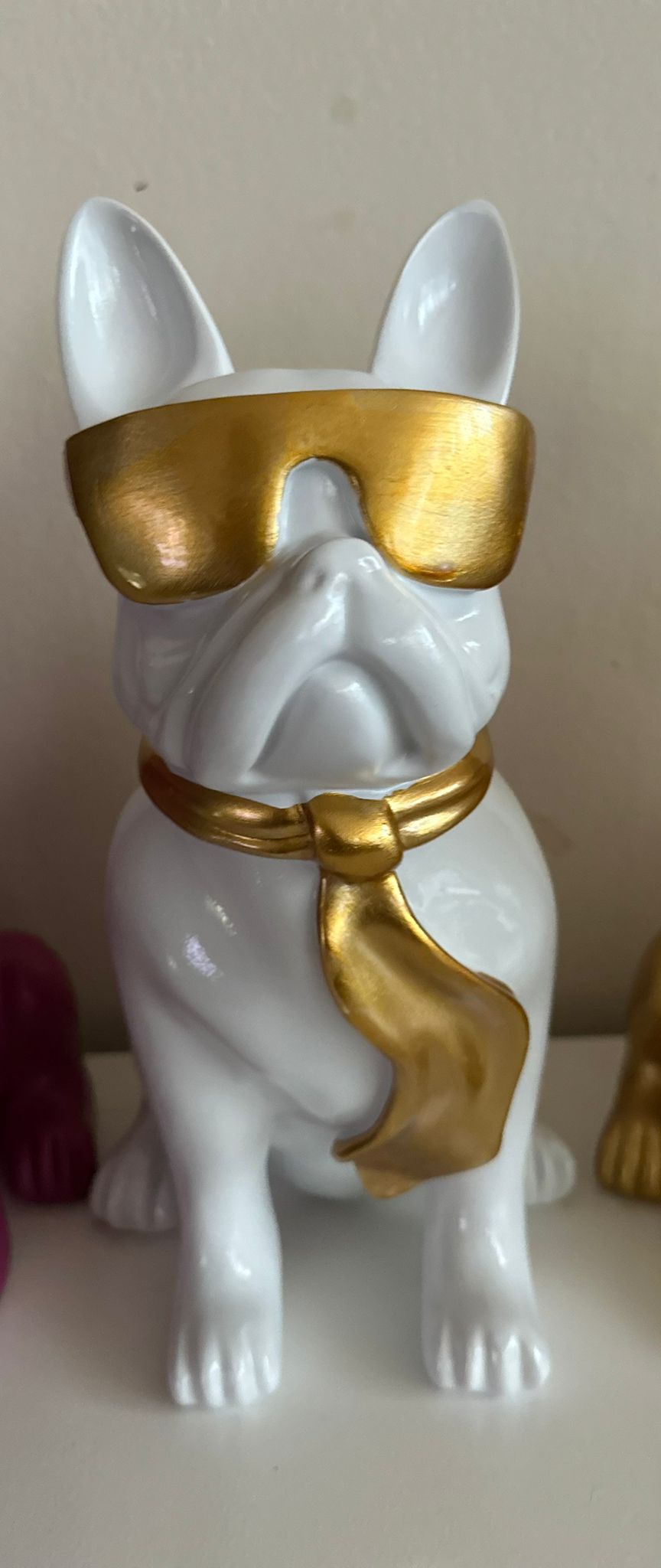 Franse Buldog met bril en stropdas (40cm)