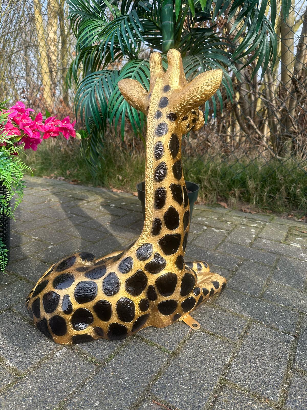 Giraf- liggend - L - 65 cm hoog - Goud/Zwart of Origineel