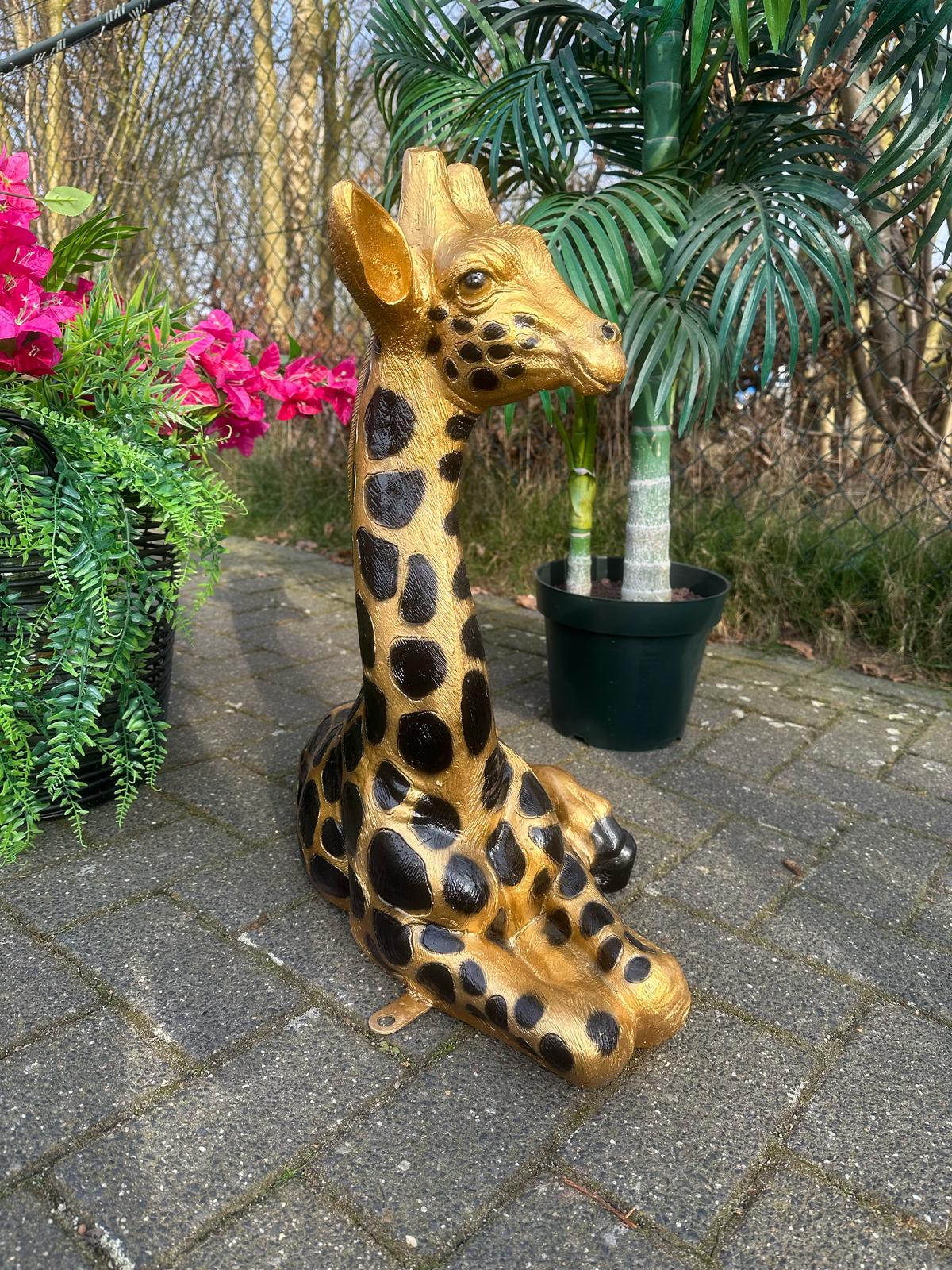 Giraf- liggend - L - 65 cm hoog - Goud/Zwart of Origineel