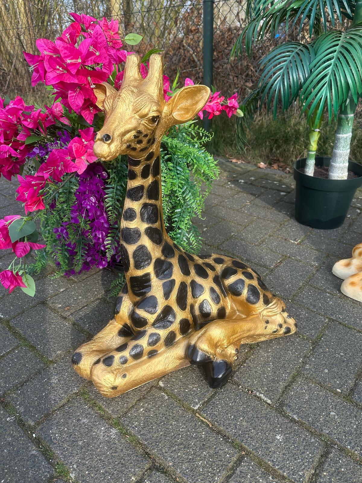 Giraf- liggend - L - 65 cm hoog - Goud/Zwart of Origineel
