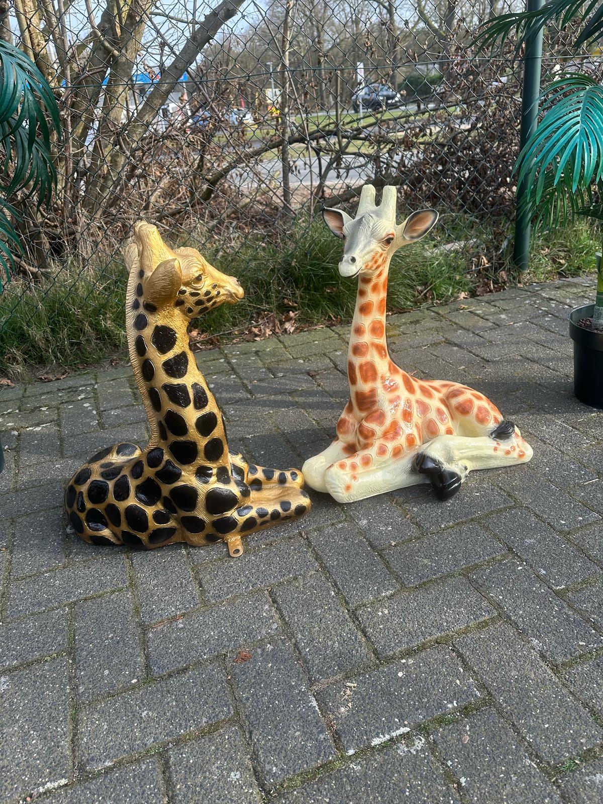 Giraf- liggend - L - 65 cm hoog - Goud/Zwart of Origineel