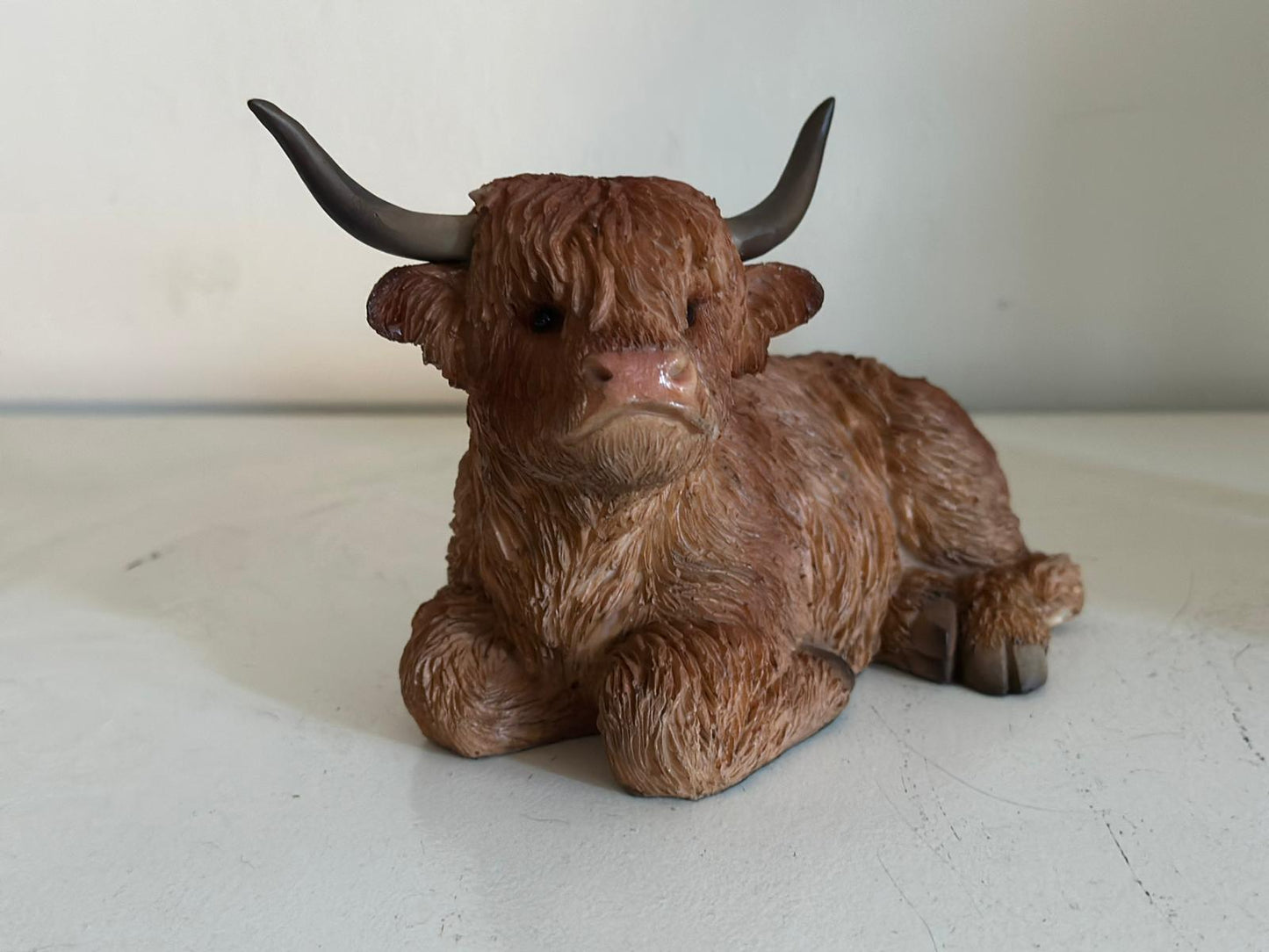 Hooglander koeien / koe (set van 2 stuks) liggend en staand