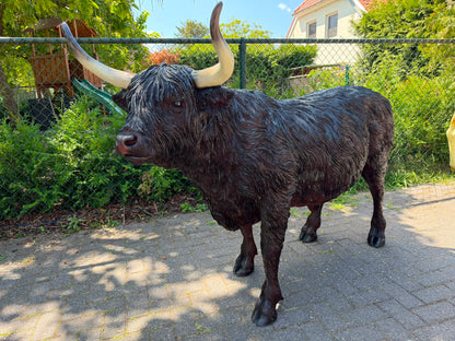 Hooglander koe met hoorns (staand) 135cm hoog en 180cm lang
