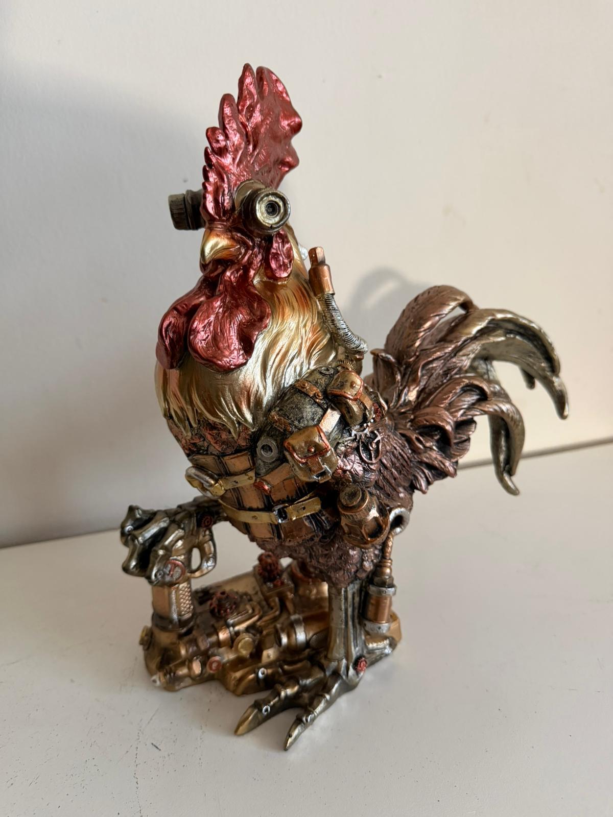 Steampunk Haan mooi gedetailleerd beeld (35cm hoog)