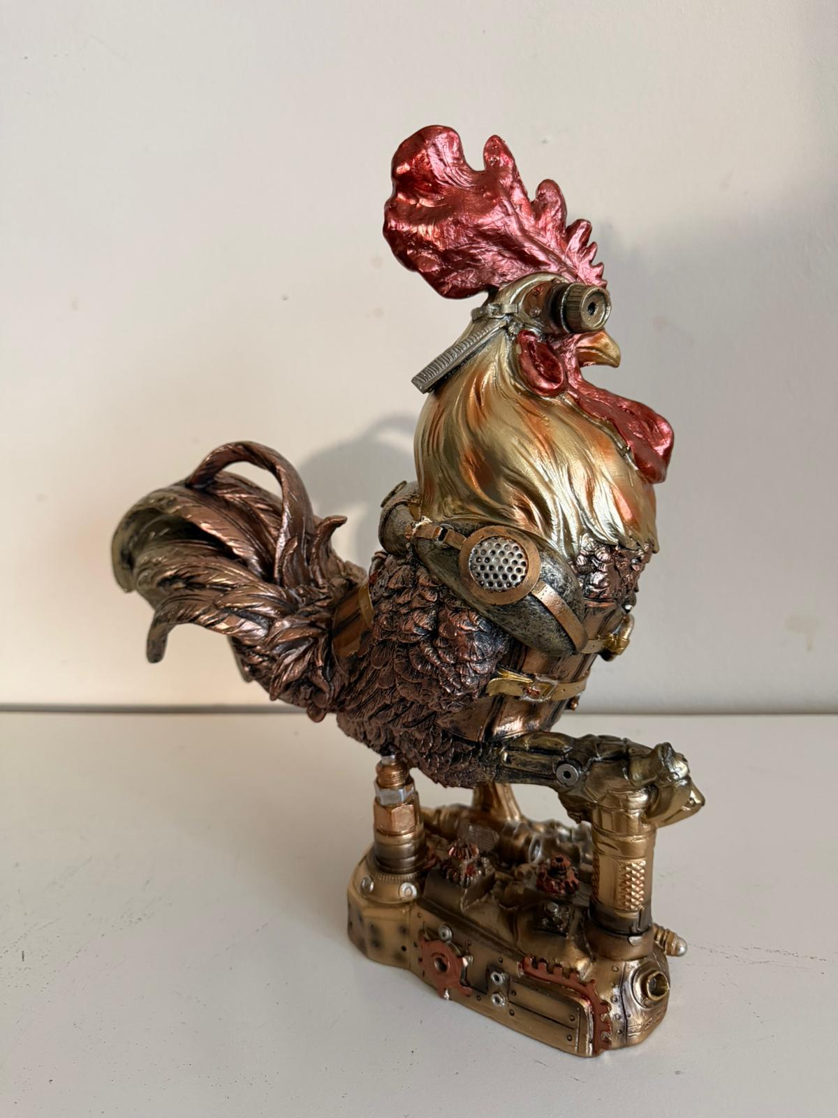 Steampunk Haan mooi gedetailleerd beeld (35cm hoog)