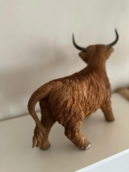 Hooglander koeien / koe (set van 2 stuks) liggend en staand