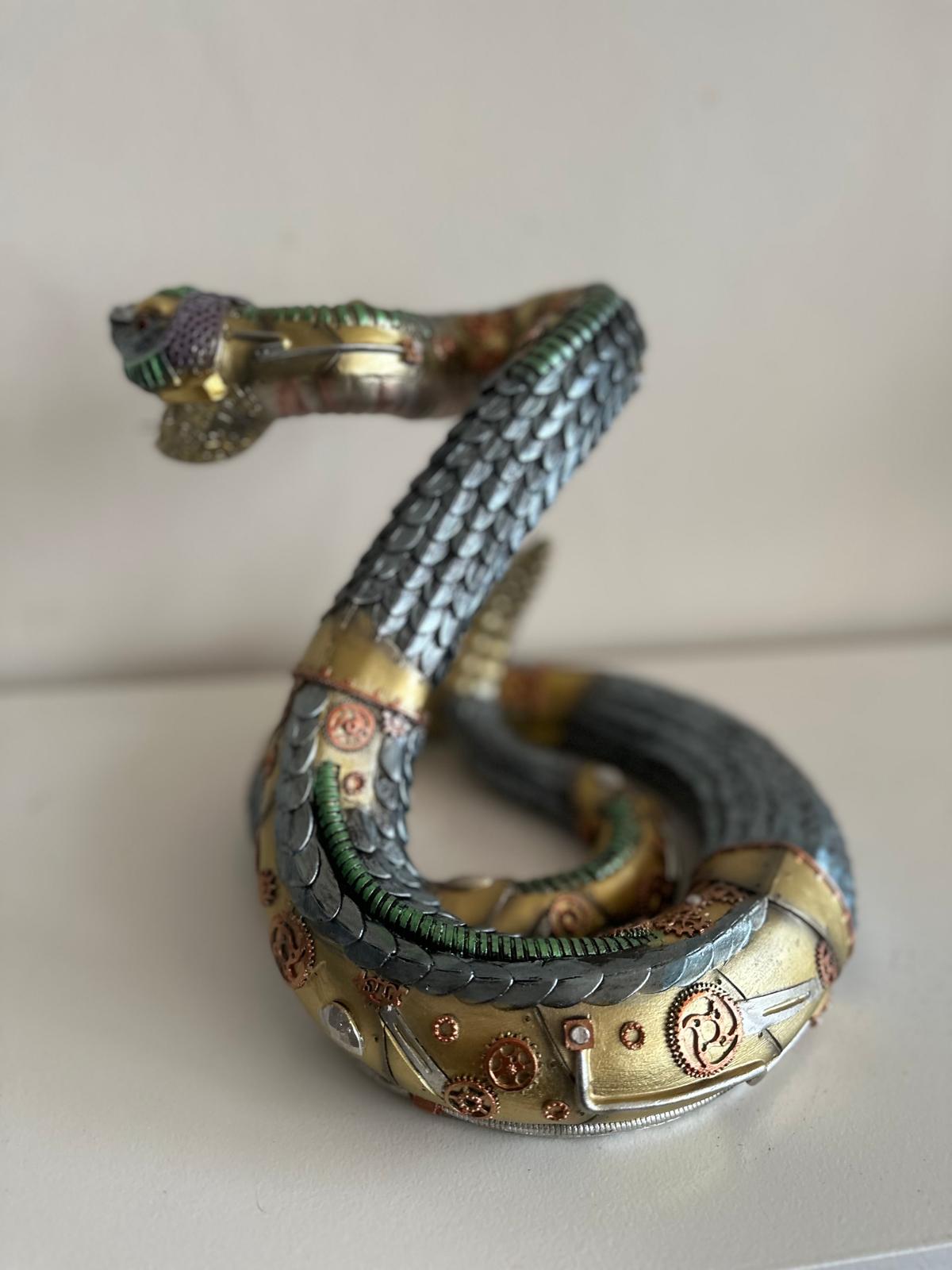Steampunk - Reptiel - Slang - Ratelslang - 25cm hoog