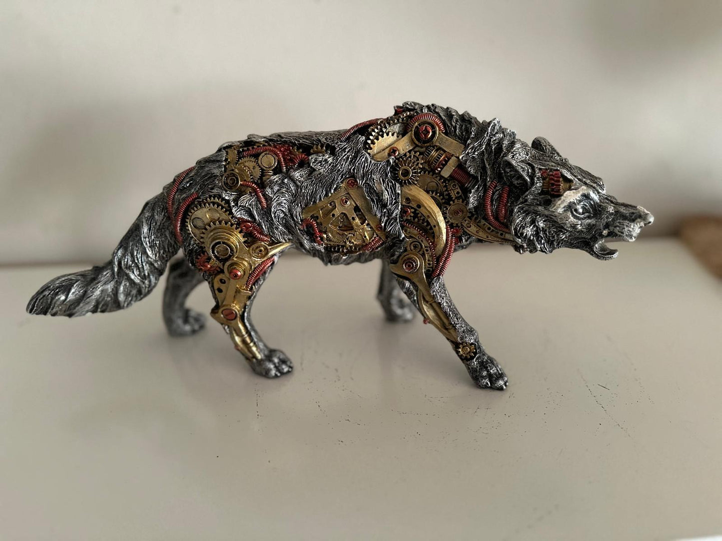 Steampunk - Dieren - Wolf - Wolven- staand - 40cm lang
