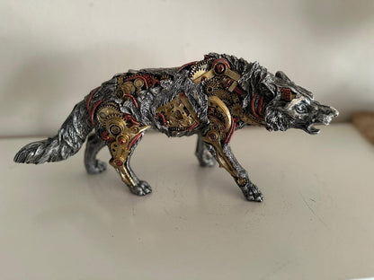 Steampunk - Dieren - Wolf - Wolven- staand - 40cm lang