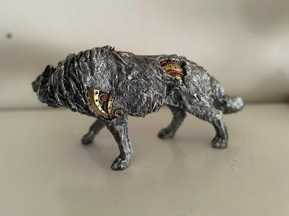 Steampunk - Dieren - Wolf - Wolven- staand - 40cm lang