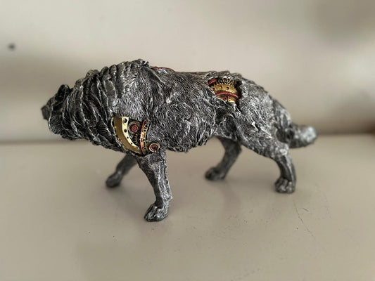 Steampunk - Dieren - Wolf - Wolven- staand - 40cm lang