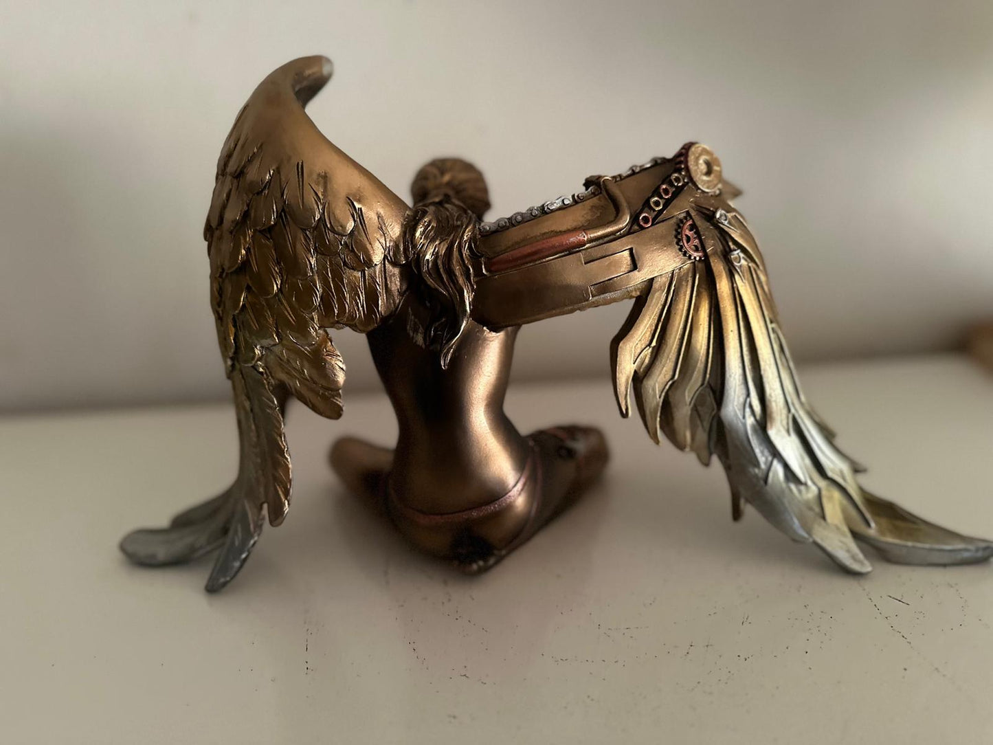 Steampunk - Engel - Angel - met vleugels - gespreid - 40cm lang