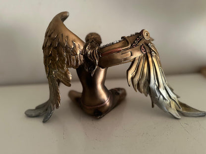 Steampunk - Engel - Angel - met vleugels - gespreid - 40cm lang