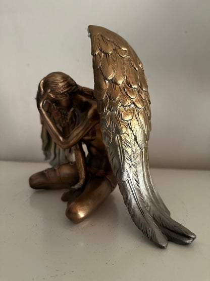 Steampunk - Engel - Angel - met vleugels - gespreid - 40cm lang