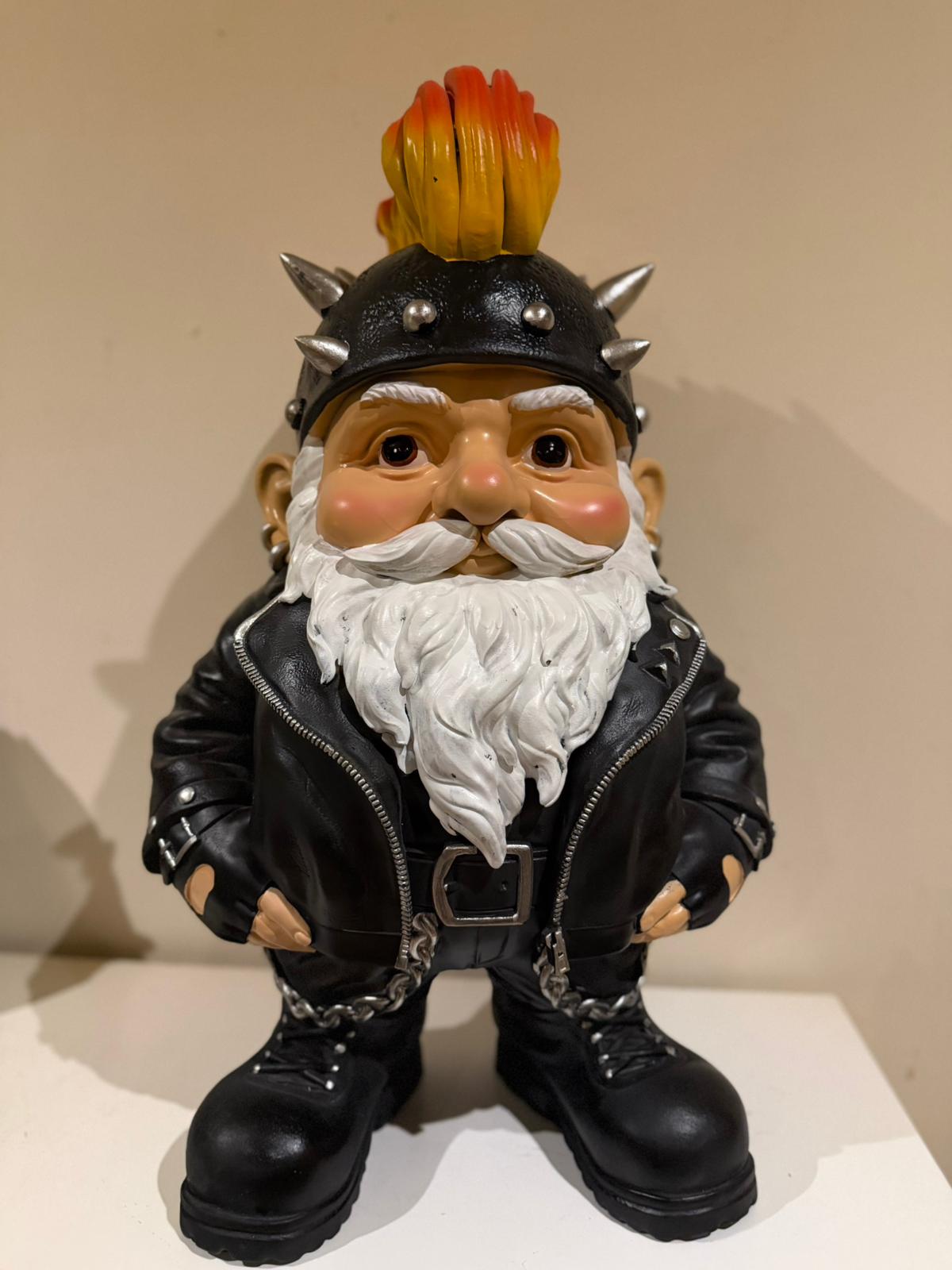 Kabouter - Biker - Bikerlook - Rocker - met hanenkam