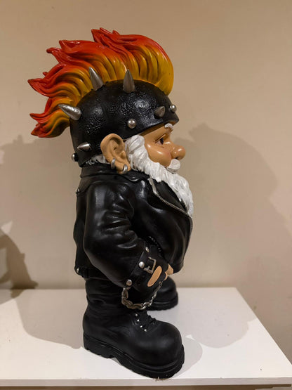 Kabouter - Biker - Bikerlook - Rocker - met hanenkam