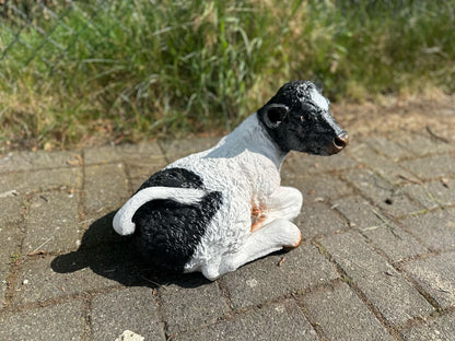 Koe Kalfje ruw zwart/wit (liggend) 37cm hoog