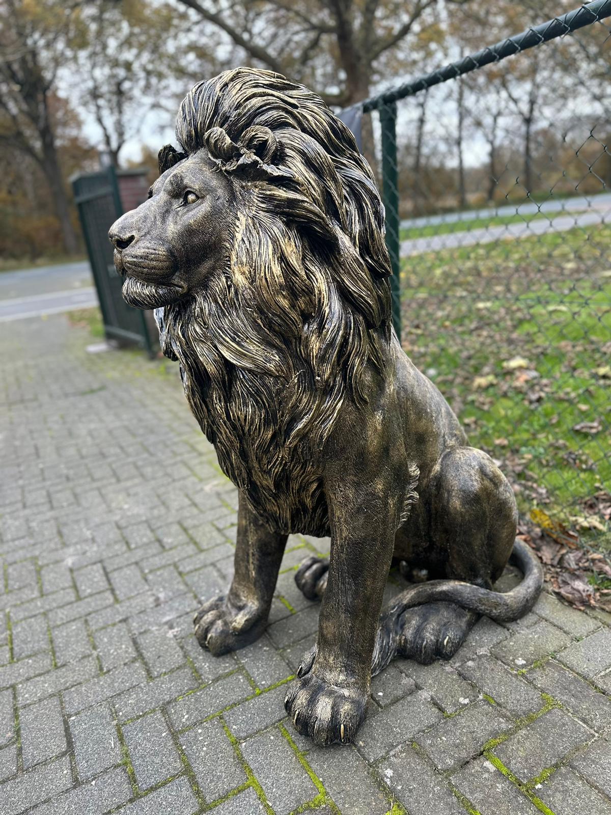 Leeuw - Zittende Leeuw - XXXXL - Orginele of Brons kleur - 140cm Hoog