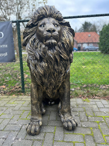 Leeuw - Zittende Leeuw - XXXXL - Orginele of Brons kleur - 140cm Hoog