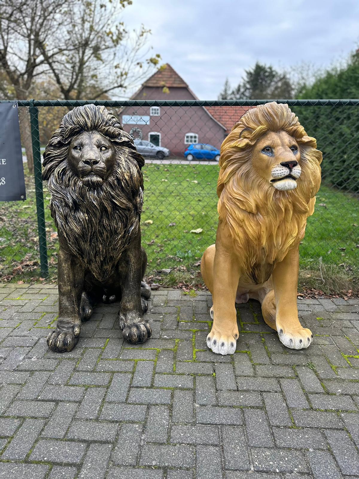 Leeuw - Zittende Leeuw - XXXXL - Orginele of Brons kleur - 140cm Hoog