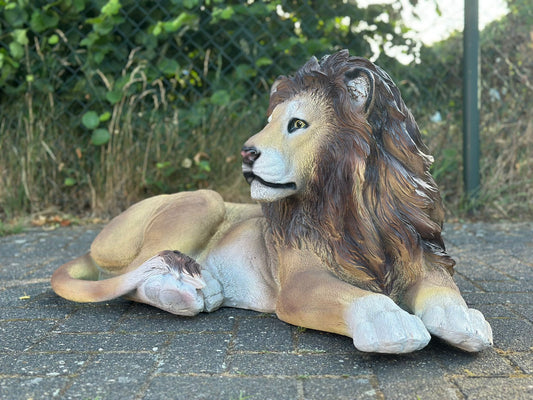 Leeuw - Liggende Leeuw - XL - Orginele kleur - 90cm Lang
