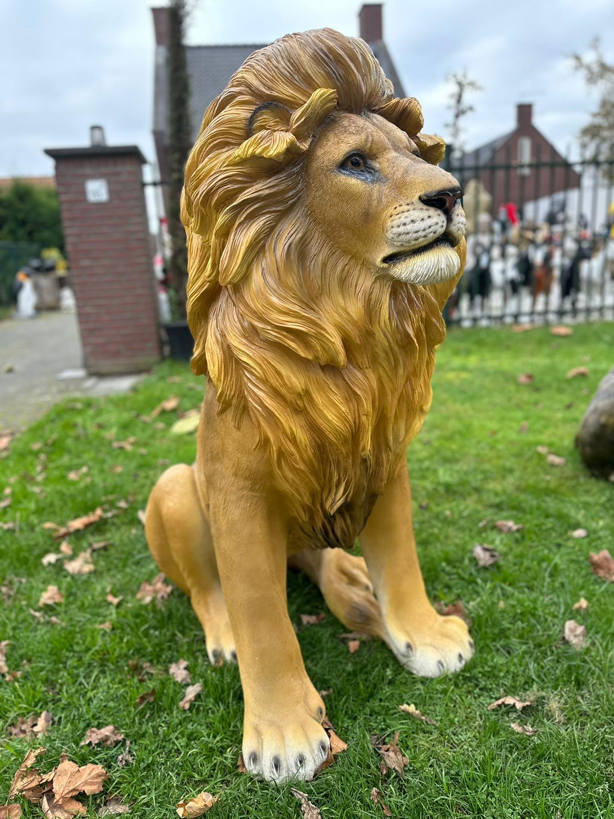 Leeuw - Zittende Leeuw - XXXXL - Orginele of Brons kleur - 140cm Hoog