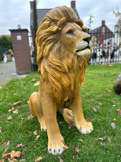 Leeuw - Zittende Leeuw - XXXXL - Orginele of Brons kleur - 140cm Hoog
