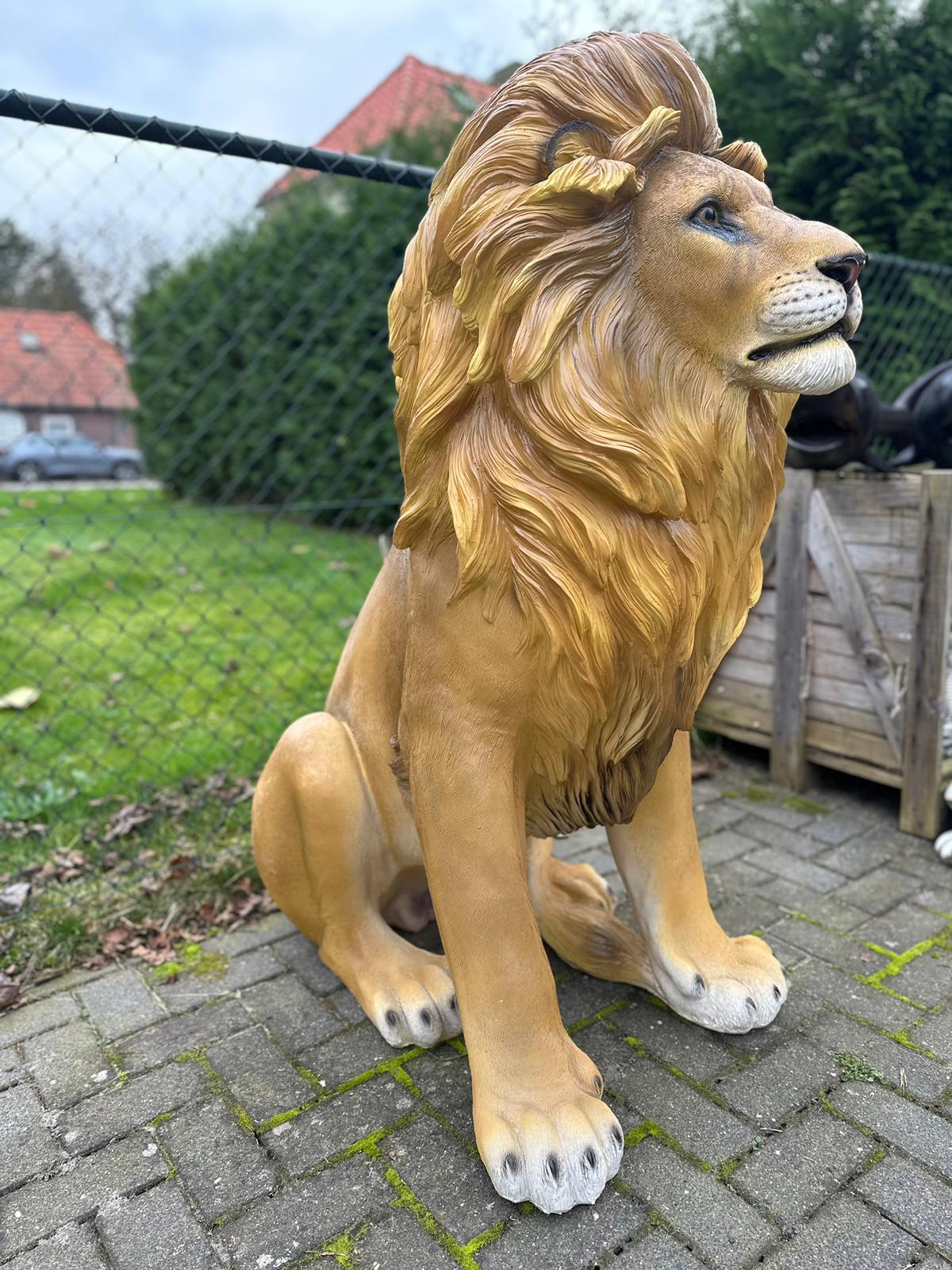 Leeuw - Zittende Leeuw - XXXXL - Orginele of Brons kleur - 140cm Hoog