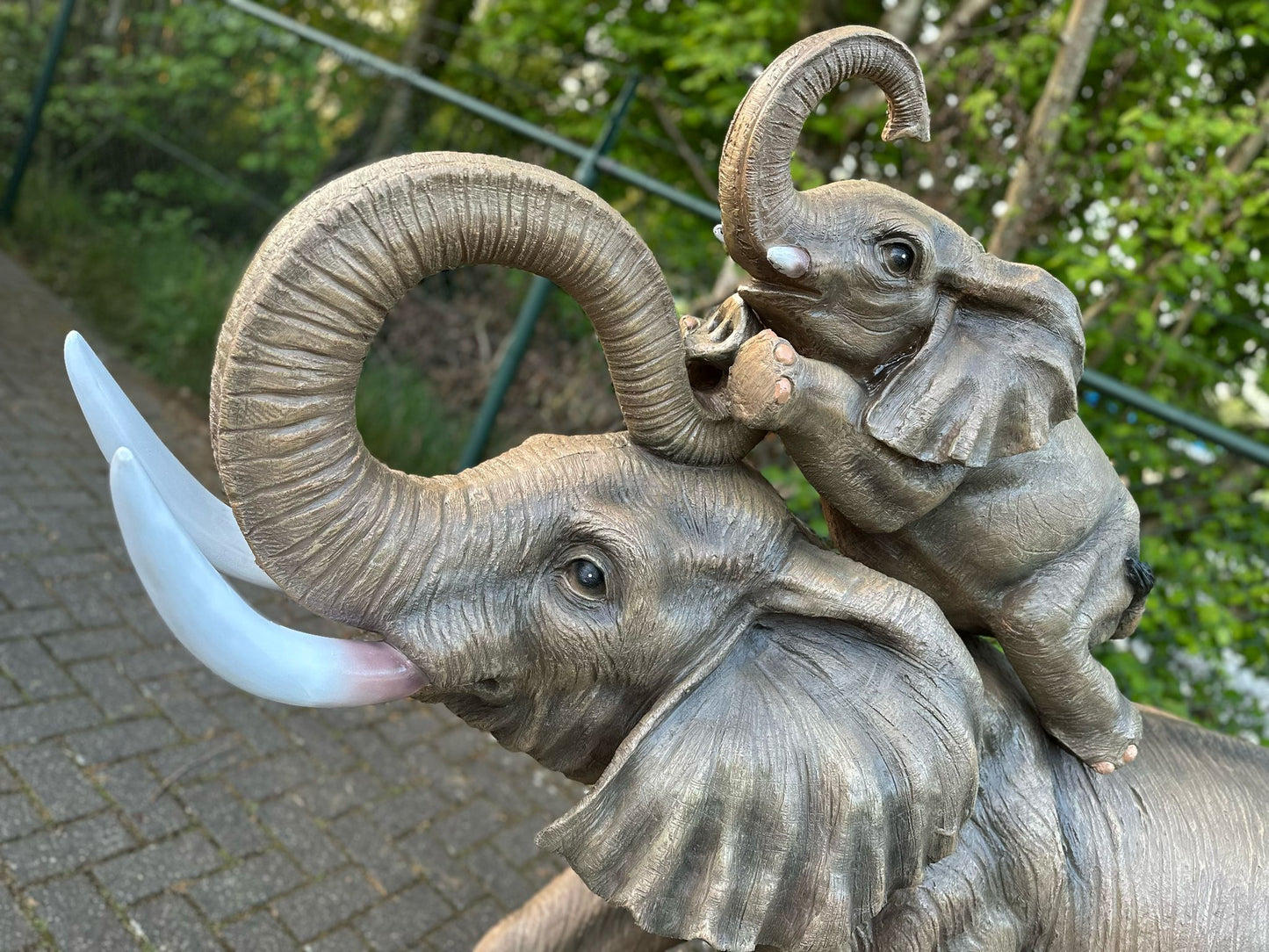 Olifant - Levensechte Olifant - met baby Olifant- 200cm lang - originele kleur.