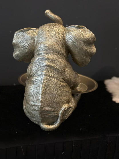 Olifant - met dienblad - dienblad laag - goud kleurig
