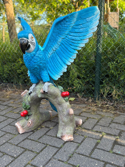 Papegaai - Papegaaien - op boomstronk - 100cm hoog - verschillende kleuren