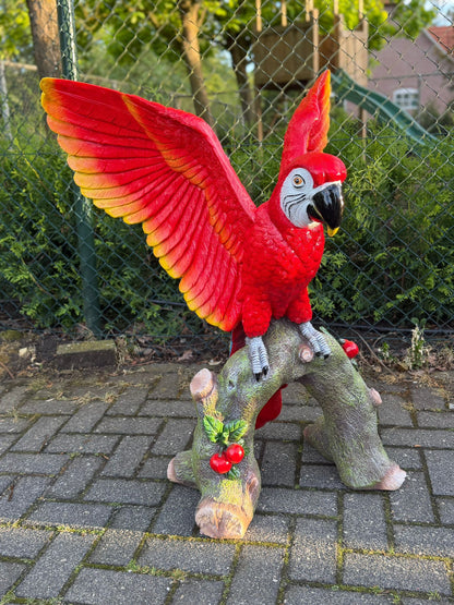 Papegaai - Papegaaien - op boomstronk - 100cm hoog - verschillende kleuren