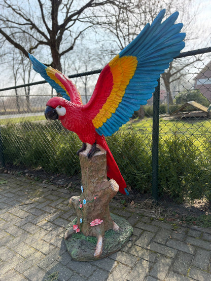 Papegaai -  Papegaaien - op boomstam - 160cm hoog - verschillende kleuren