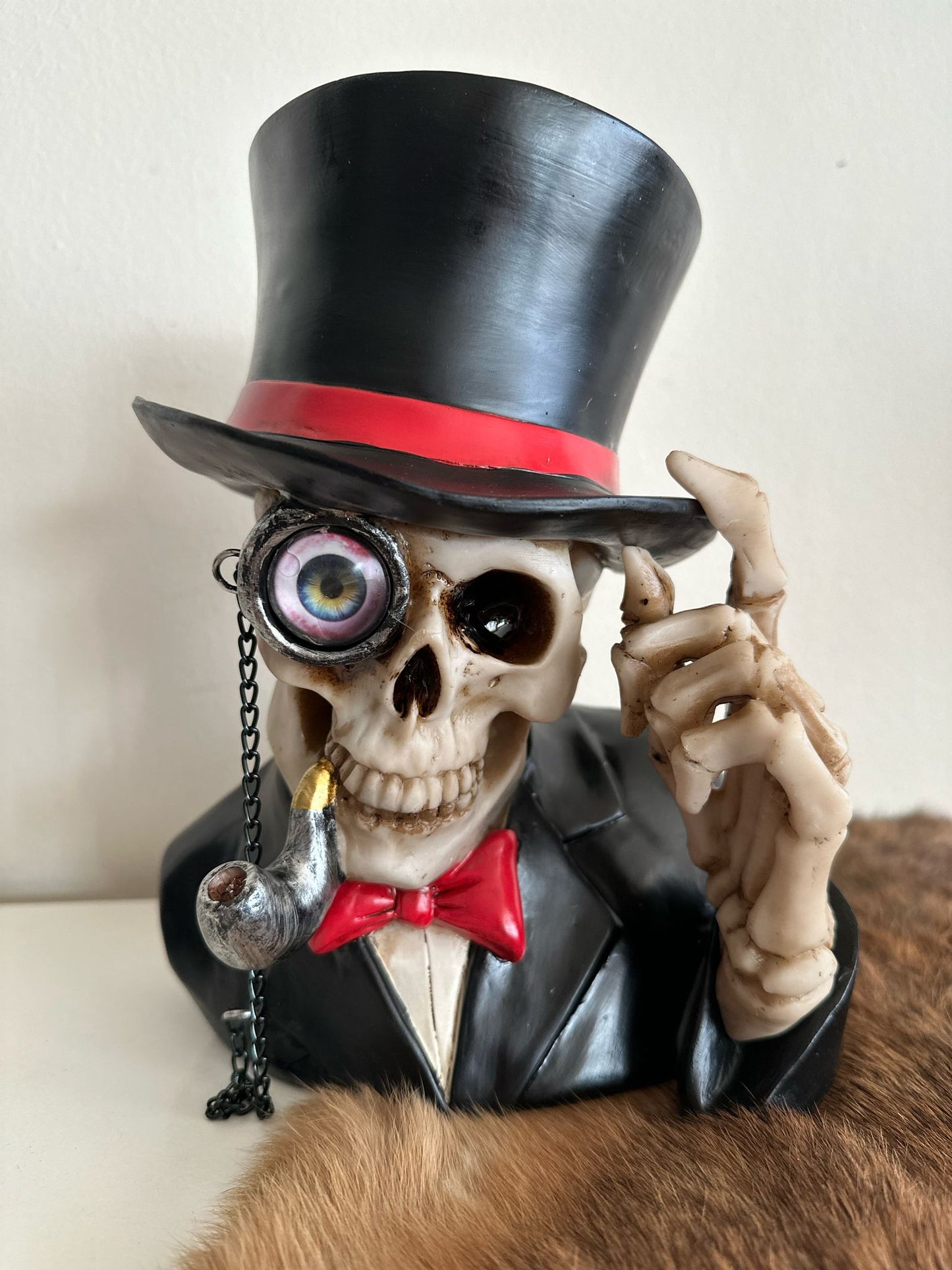 Skulls - Skull decoratie - schedel met hogehoed - decoratieve schedel