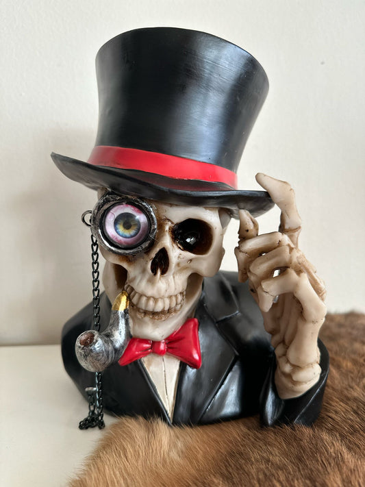 Skulls - Skull decoratie - schedel met hogehoed - decoratieve schedel