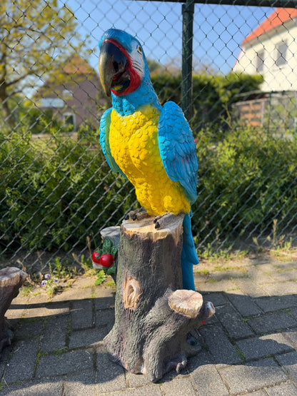 Kleurrijke Papegaai op stam (110cm hoog)