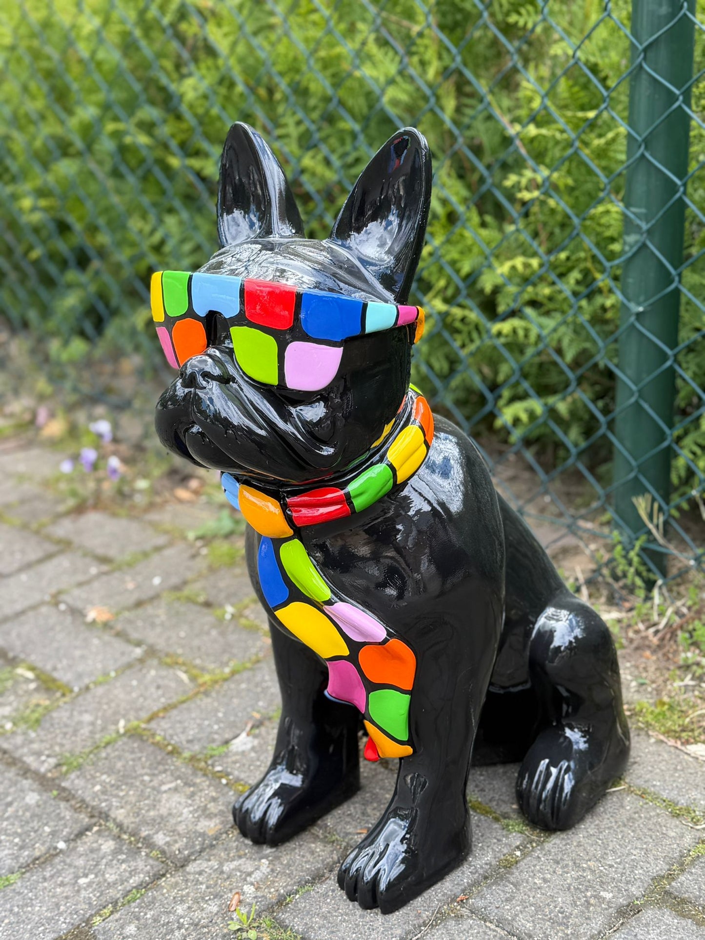 Franse Buldog met bril in limited edition (60cm hoog)