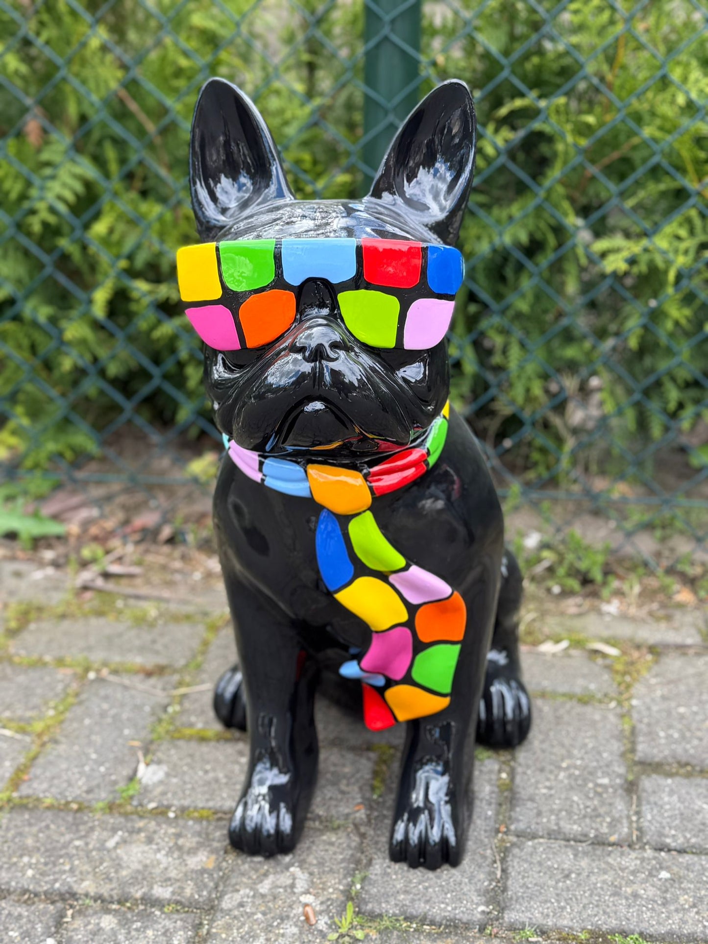 Franse Buldog met bril in limited edition (60cm hoog)
